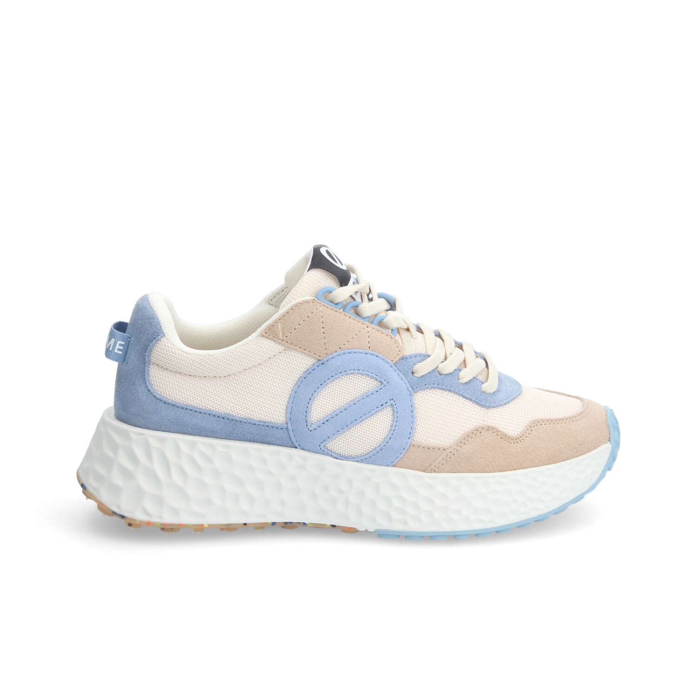 CARTER JOGGER W - SUEDE/KNIT/SUED - BEIGE/OFF WHITE/BLUE